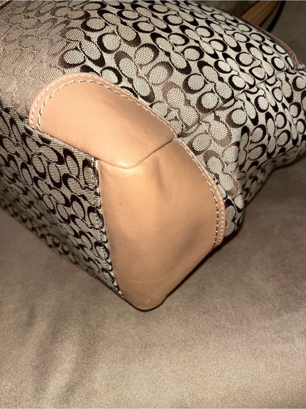 Coach Brown and Beige Signature Canvas Tote - Picture 11 of 14